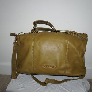 TED BAKER BIG OLIVE LEATHER BAG AND DUST COVER